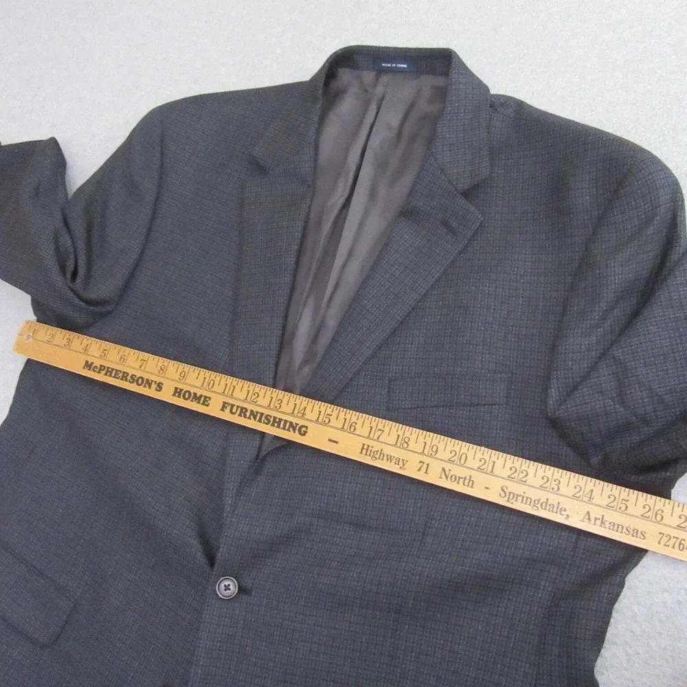 Ralph Lauren Mens Sport Coat 50R Classic Fit Blue Check Plaid Wool Year
